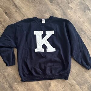 Navy Blue Crewneck Sweater with White 'K' Kentucky